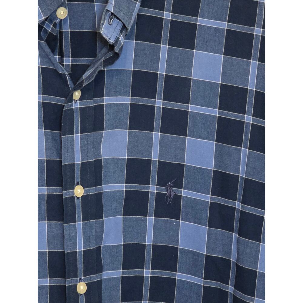 Ralph Lauren Golf Tilden Blue Plaid Short Sleeve Preppy Button-Up Shirt Size XL - Picture 3 of 4
